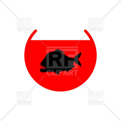 400x400 Piranha In Bloody Aquarium Royalty Free Vector Clip Art Image