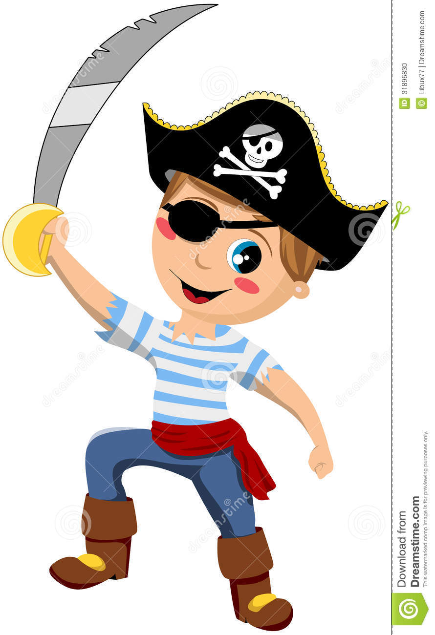 890x1300 Pirate Boy Holding Sword Illustration Featuring Cartoon Eye Patch