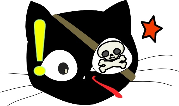 600x356 Pirate Cat Clip Art Free Vector In Open Office Drawing Svg ( Svg