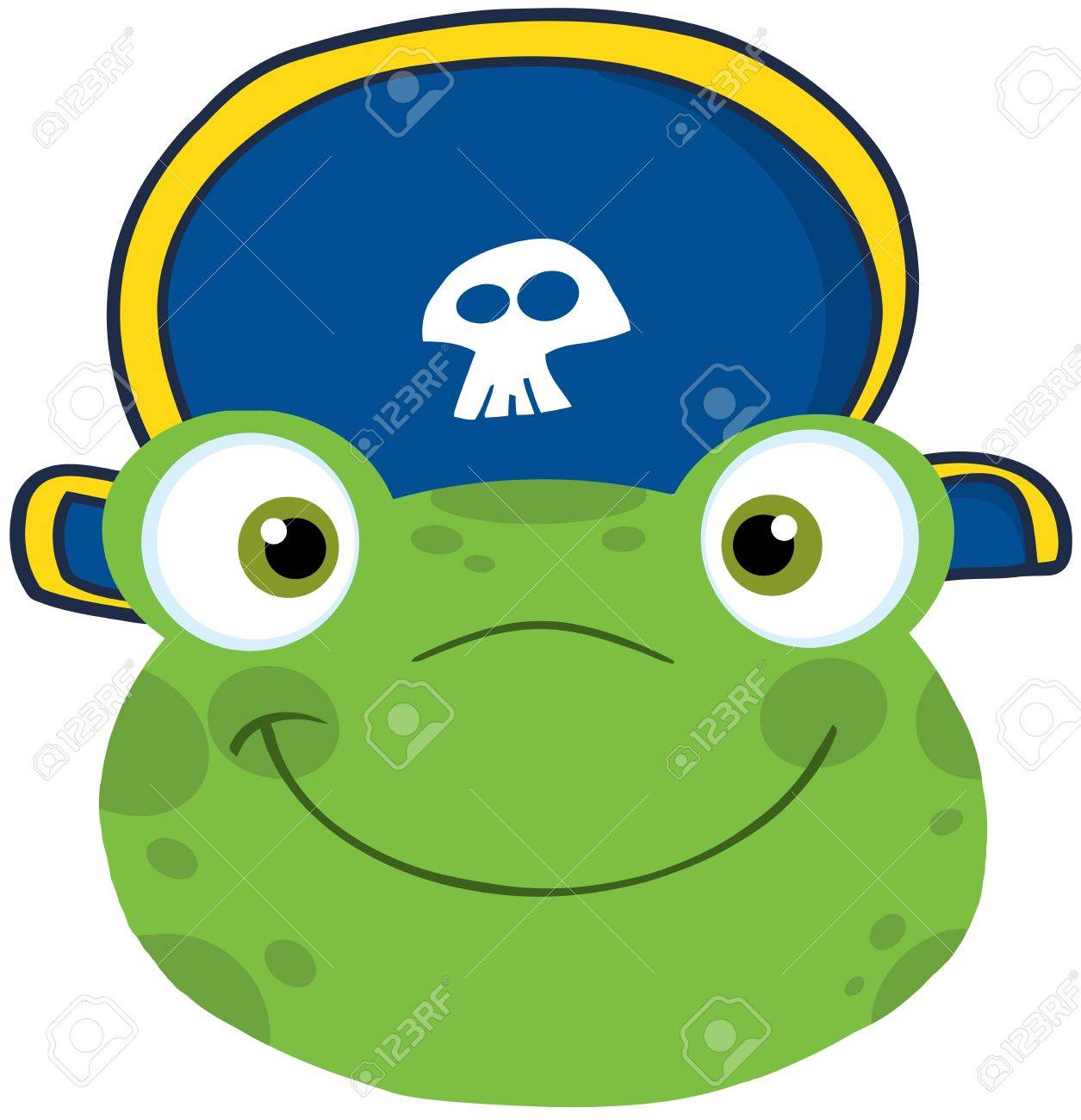 1255x1300 Cute Frog Smiling Head With Pirate Hat Royalty Free Cliparts