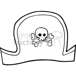 300x300 Royalty Free Black And White Pirate Hat 382070 Vector Clip Art