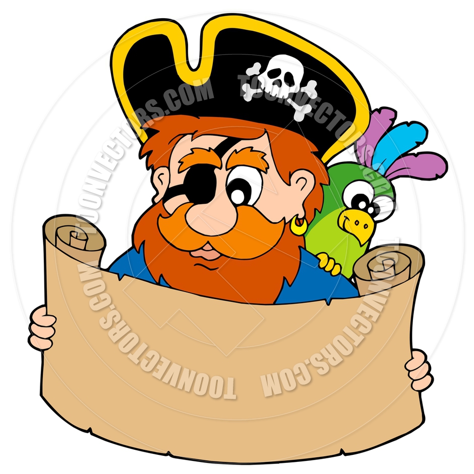 940x940 Cartoon Pirate Reading Treasure Map By Clairev Toon Vectors Eps