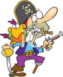244x300 Pirate With A Parrot On His Shoulder Clip Art Image