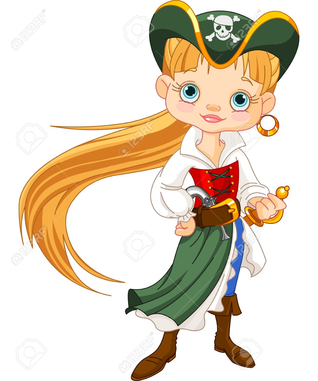 1085x1300 Girl Pirate Clipart