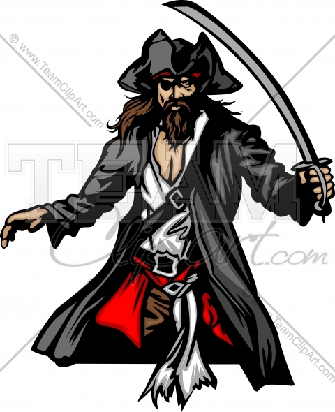 480x590 Pirate Clipart Image. Easy To Edit Vector Format.