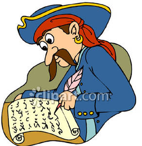 292x300 Pirate Writing On A Scroll