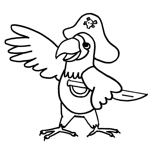 520x530 Parrot Coloring Pages