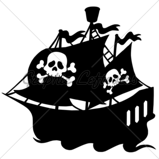 325x325 Mysterious Pirate Ship Silhouette Gl Stock Images