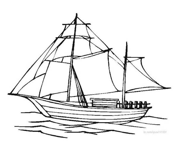 600x508 Simple European Galley Pirate Ship Colouring Page Colouring Tube