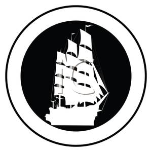 300x300 And White Pirate Ship In A Circle Clip Art Image