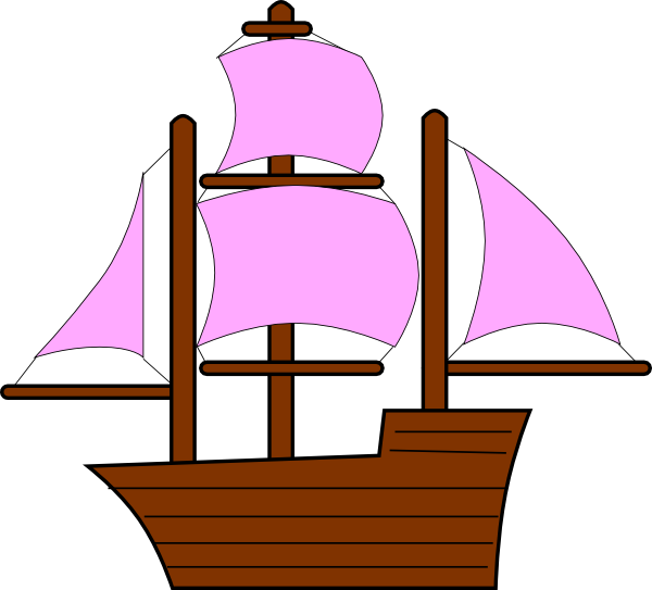 600x543 Pink Pirate Ship Clip Art