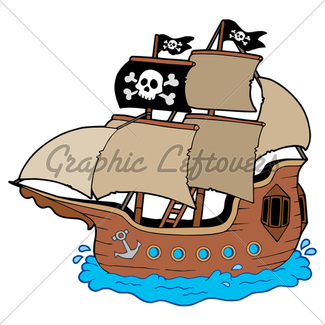 325x325 Pirate Ship Silhouette Gl Stock Images
