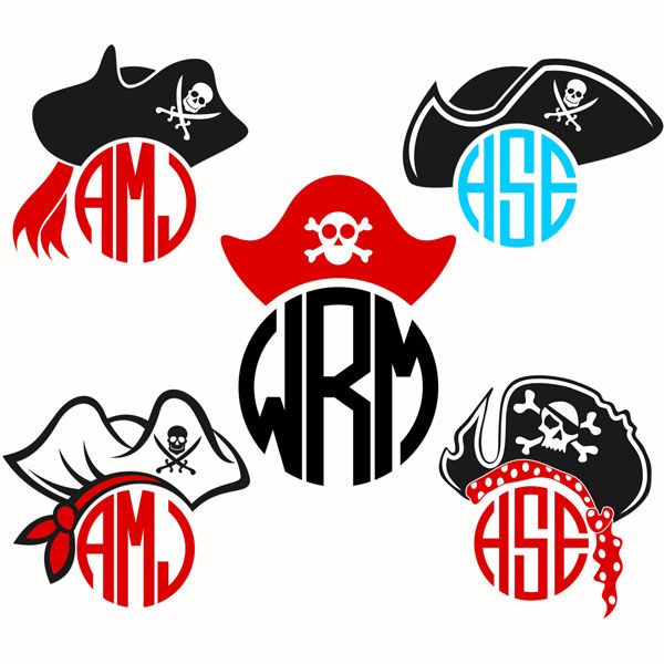 600x600 Pirate Monogram Frame Svg Cuttable Designs Cameo