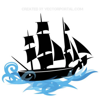 340x340 Pirate Ship Clipart Free Vector Graphics Freevectors