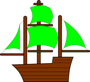 298x270 Green Pirate Ship Clip Art