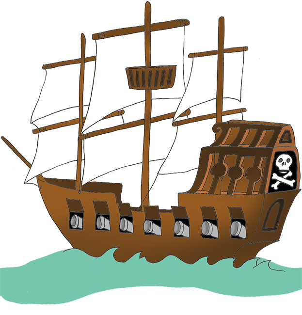 623x650 Pirate Ship Clipart For Kids