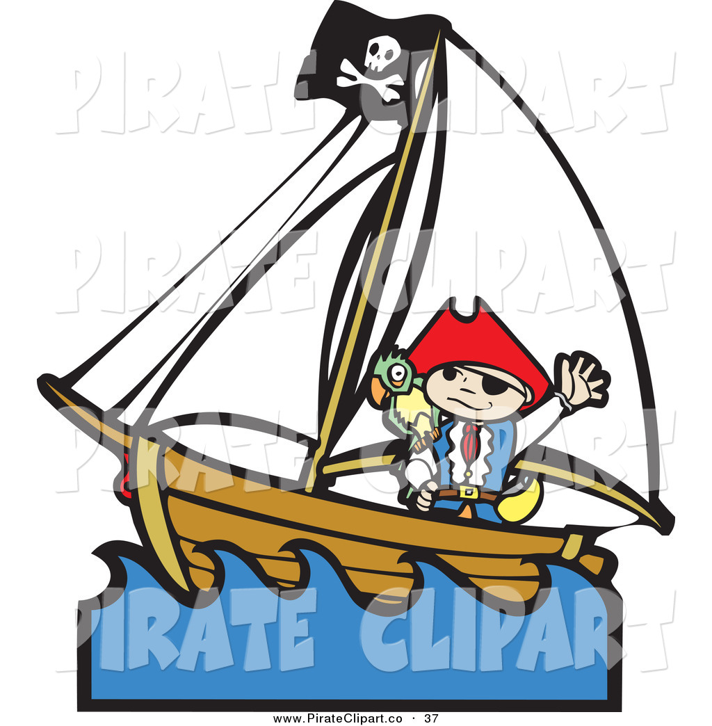 1024x1044 Vector Cliprt Of Waving Happy Pirate Boy With Parrot On