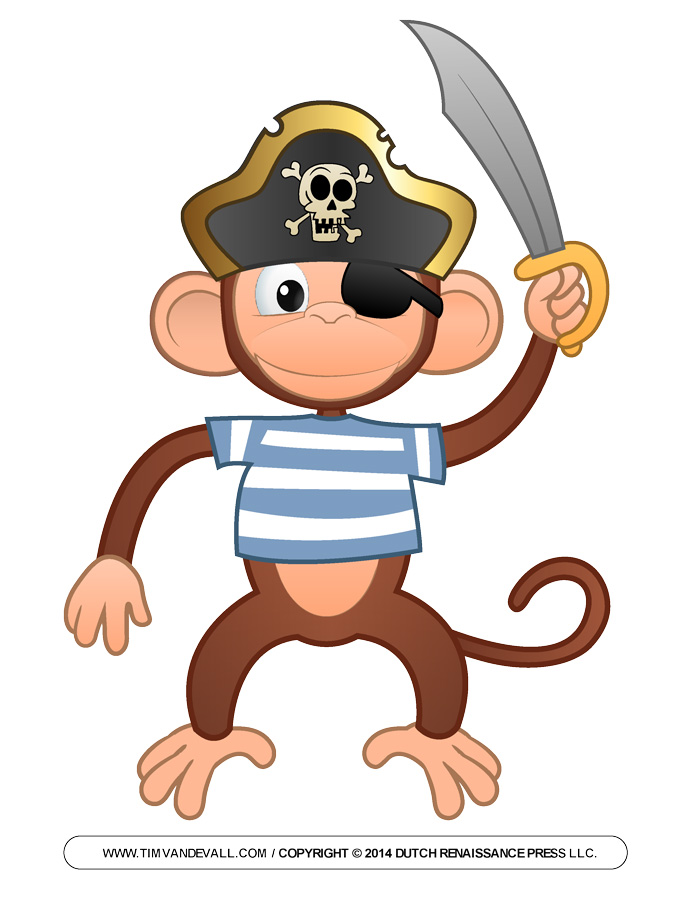 695x900 Pirate Monkey Clipart