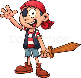 320x309 Cartoon Pirate. Vector Clip Art Illustration With Simple Gradients