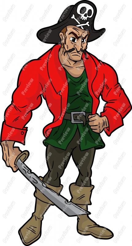430x800 Pirate Mascot Clipart