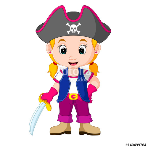 500x500 Kids Girl Pirate Cartoon Stock Image And Royalty Free Vector
