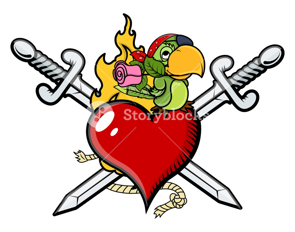 1000x789 Crossed Swords Heart Valentine Pirates Tattoo