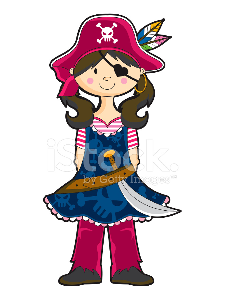 771x1024 Cute Pirate Girl With No Background Stock Vector
