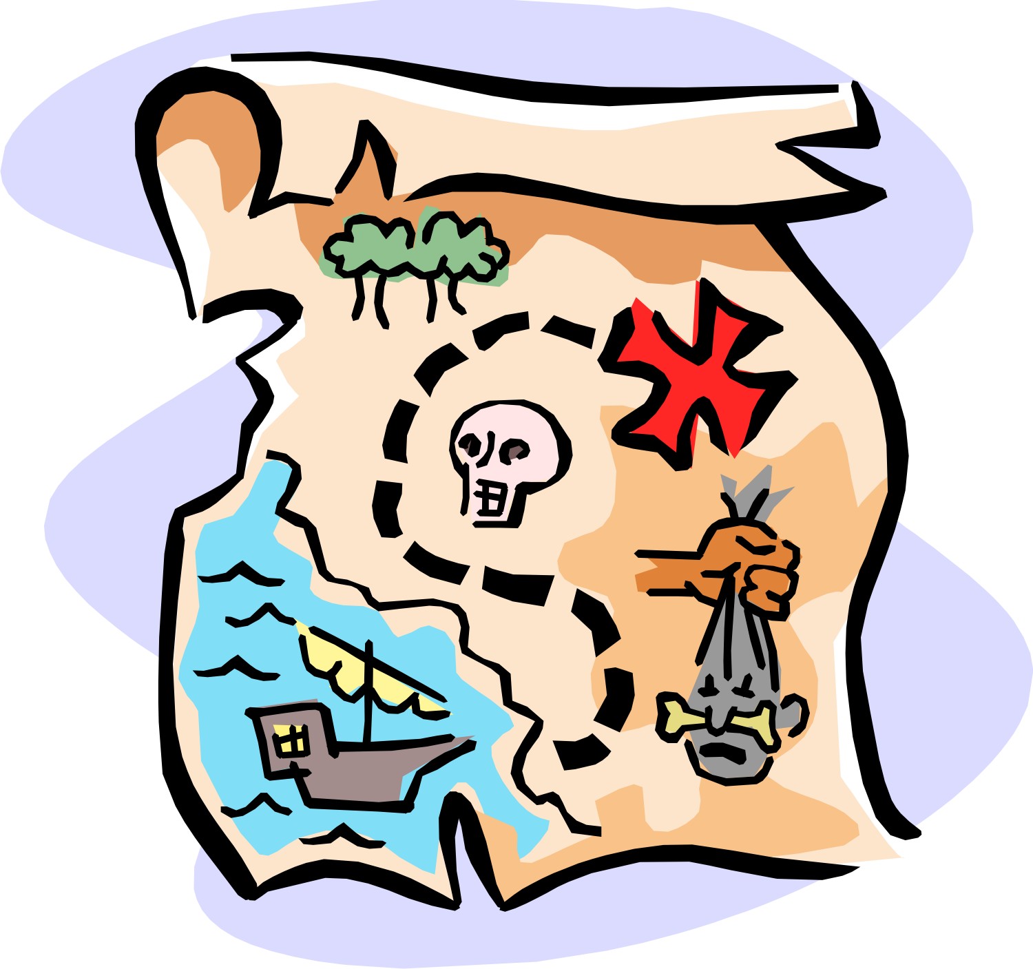 1500x1407 Treasure Hunt Map Clipart