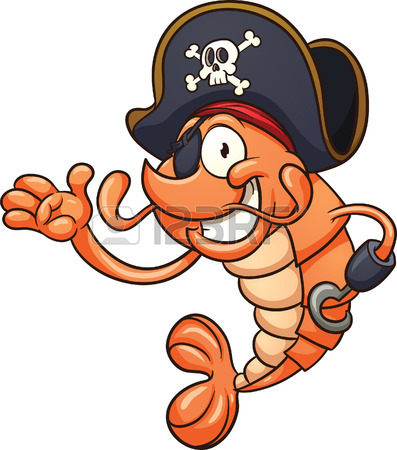 397x450 Pirate Shrimp Clip Art Illustration With Simple Gradients All