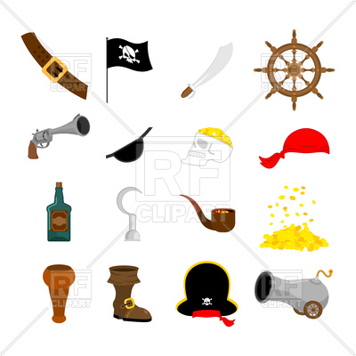 400x400 Pirate Set Icon Royalty Free Vector Clip Art Image