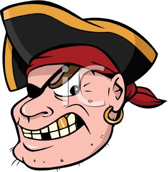 340x350 Royalty Free Clip Art Image Mean Pirate With A Gold Tooth
