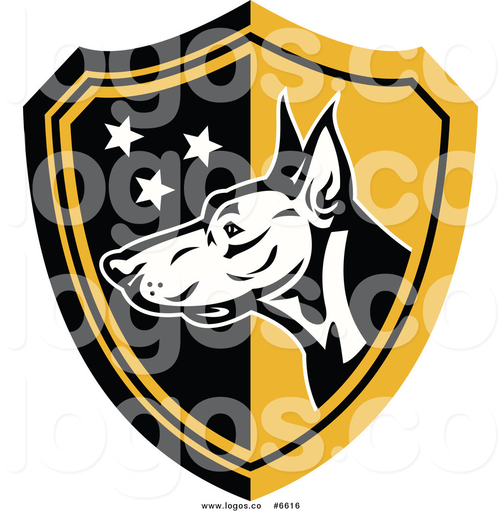 1024x1044 Royalty Free Clip Art Vector Logo Of A Doberman Guard Dog