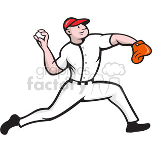300x300 Royalty Free Baseball Player Pitcher Throwing Ball 388623 Vector