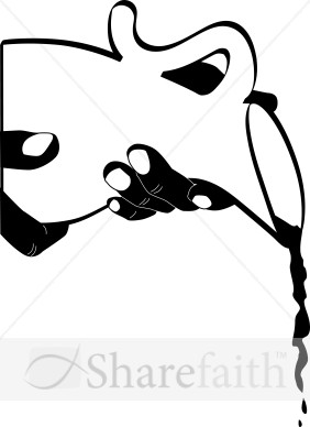 282x388 Black And White Pouring Pitcher Baptism Clipart Maundy Thursday