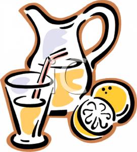 271x300 Pitcher And Glass Of Lemonade Clipart Image