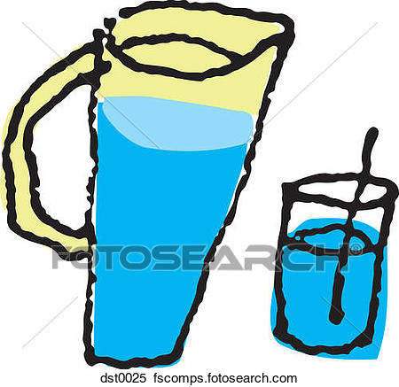 450x437 Stock Illustration Of A Jug And Glass Of Water Dst0025