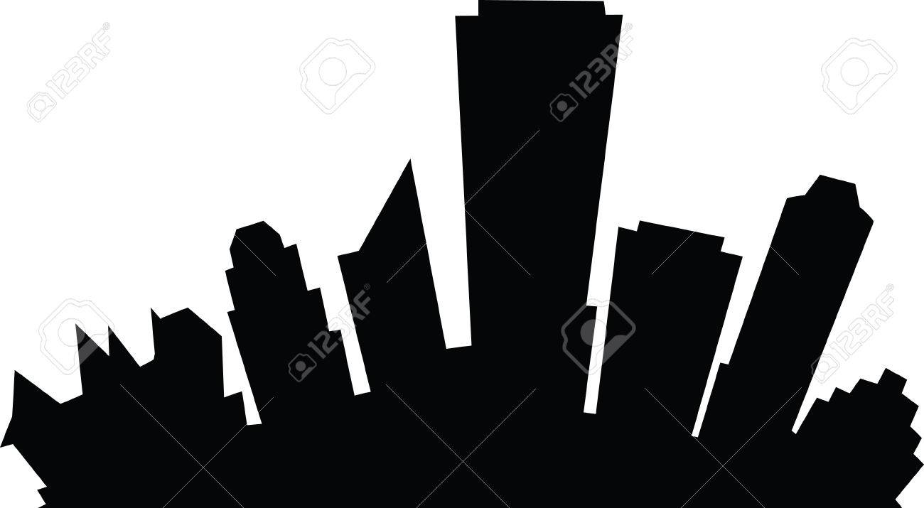 1300x715 Cartoon Skyline Silhouette Of The City Of Edmonton, Alberta