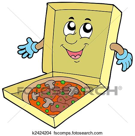 450x454 Drawings Of Cartoon Pizza Box K2424204