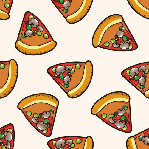 500x500 Cartoon Pizza Pattern Seamless Vectors Free Vector In Encapsulated