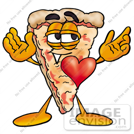 450x450 Clip Art Graphic Of A Cheese Pizza Slice Cartoon Character