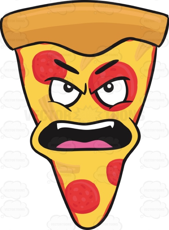 589x800 Outraged And Angry Looking Slice Of Pepperoni Pizza Emoji Cartoon