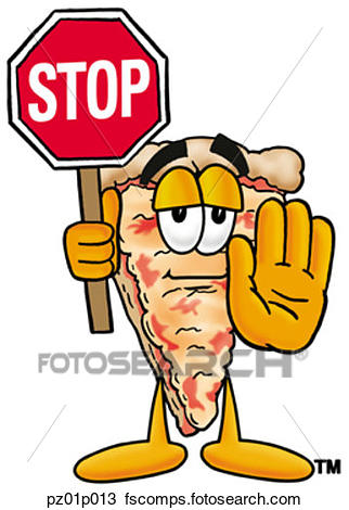 322x470 Clipart Of Pizza With Stop Sign Pz01p013