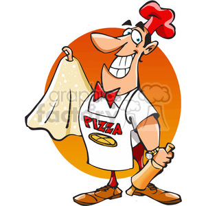 300x300 Royalty Free Cartoon Pizza Maker 389809 Vector Clip Art Image