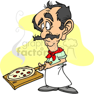 300x300 Royalty Free Pizza Baker Cartoon 141607 Vector Clip Art Image
