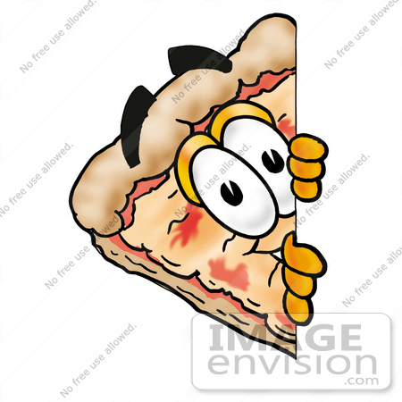 450x450 Clip Art Graphic Of A Cheese Pizza Slice Cartoon Character Peeking