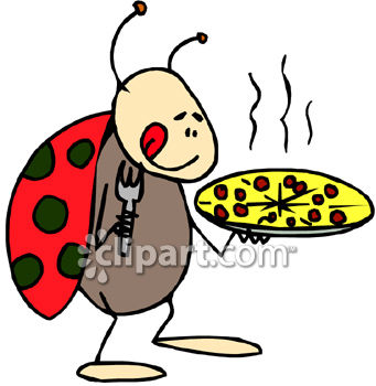 341x350 Royalty Free Clip Art Image A Ladybug Holding A Pizza
