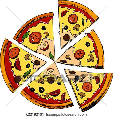 450x463 Clipart Of Sliced Pizza Icon K22192101