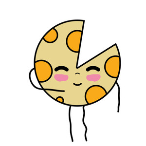 300x300 Happy Pizza Royalty Free Stock Image