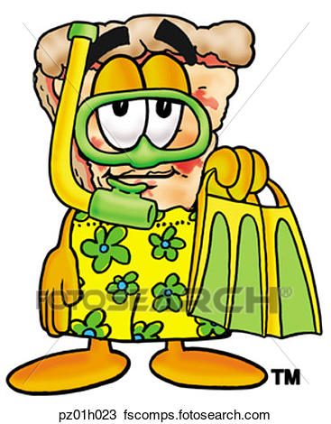 367x470 Clipart Of Pizza In Swim Trunks Pz01h023