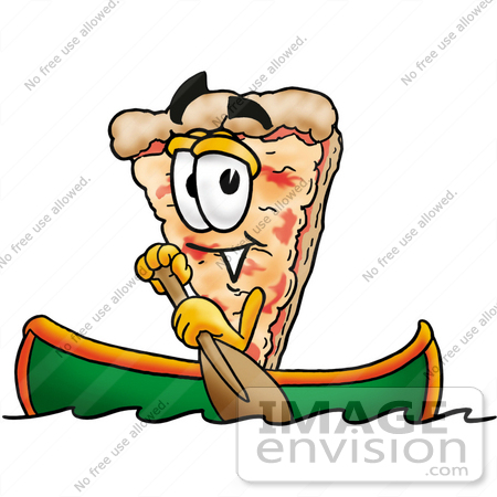 450x450 Clip Art Graphic Of A Cheese Pizza Slice Cartoon Character Rowing